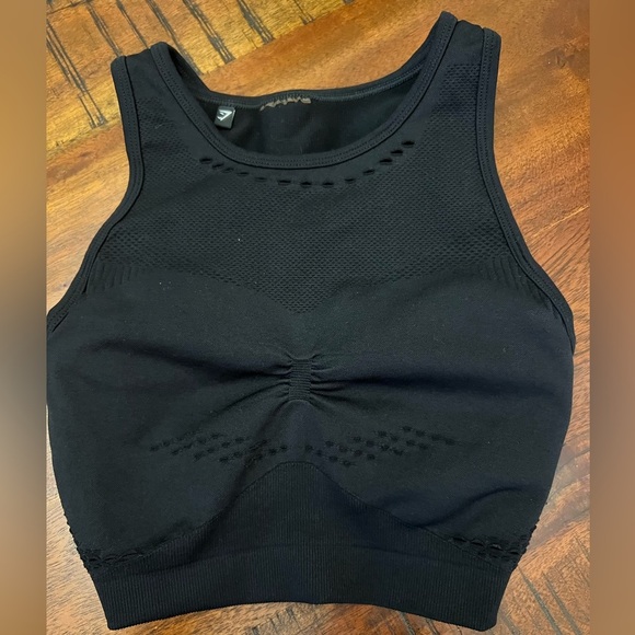 Gymshark Flawless Knit Sports Bra - Black - Picture 1 of 2